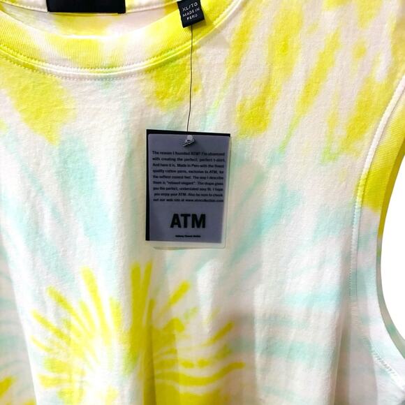 ATM Anthony Thomas Melillo Tie-Dye Tank Top - Yellow and Blue Size:  XL - Picture 6 of 7